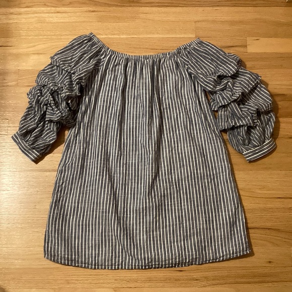 American Eagle Striped Ruffle Sleeve Dress - Picture 1 of 3